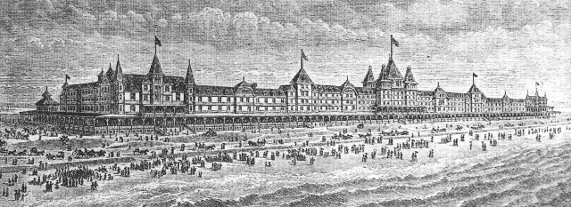 Drawing of Rockaway Beach Hotel, circa 1880