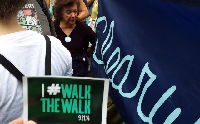 Manna Jo Greene, Environmental Director of Hudson River Sloop Clearwater, walks the walk every day, not just on 9/21/14...